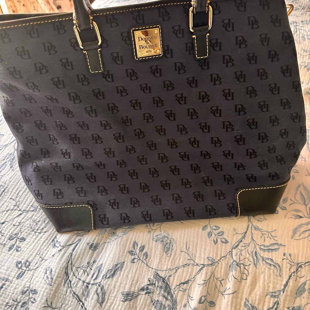 Dooney & Bourke Navy | Black Shoulder Bag with Monogram Design